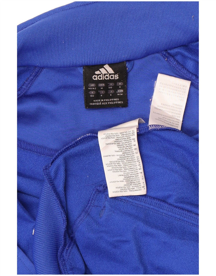Adidas Męska bluza dresowa UK 40/42 Średni niebieski poliester z blokami kolorów