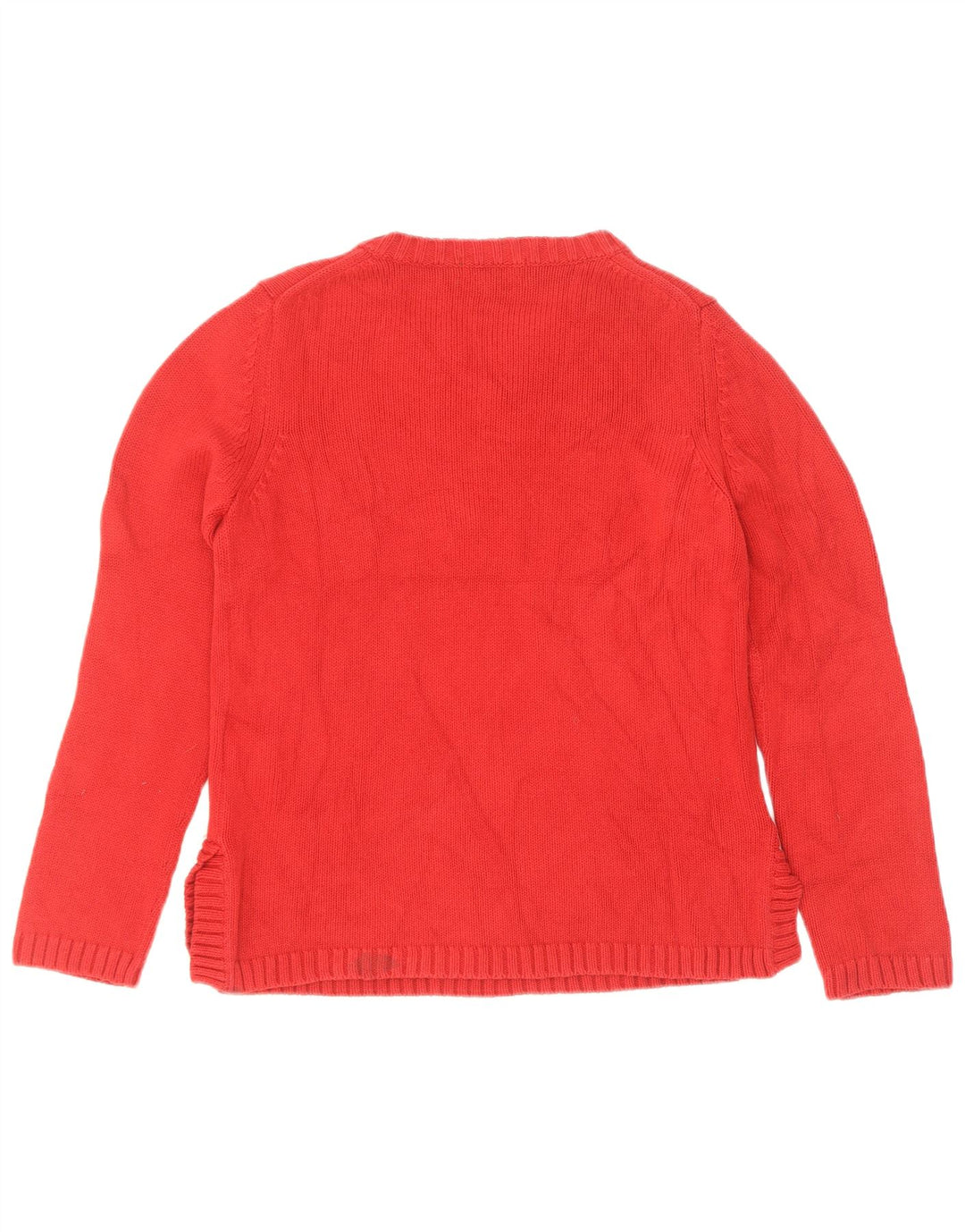 Sweter damski Eddie Bauer z dekoltem w kształcie litery V, UK 12, średni czerwony bawełniany