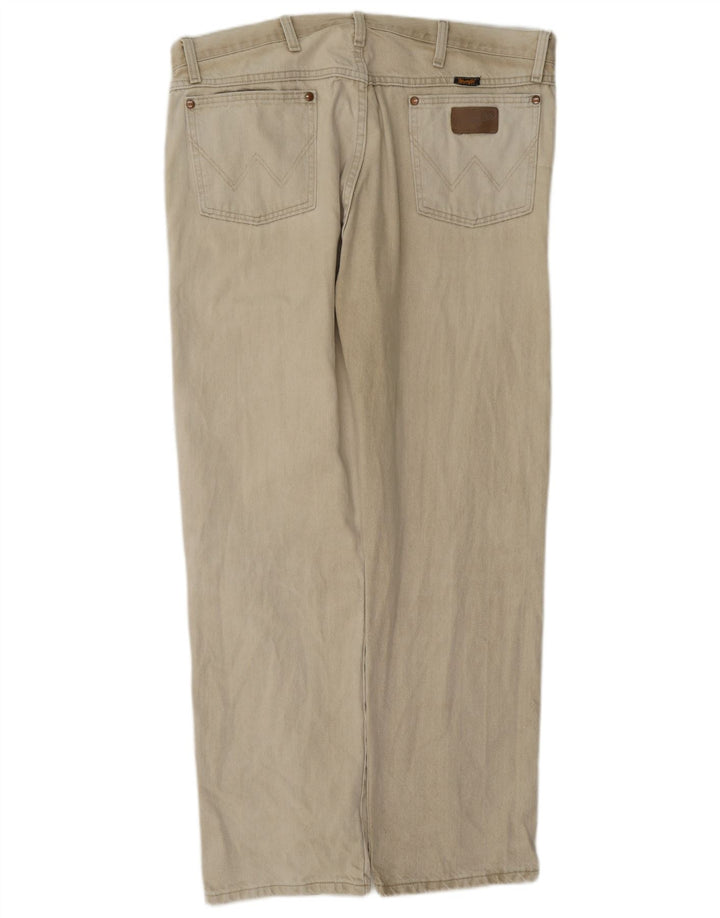 Wrangler Męskie proste dżinsy W38 L32 Beżowa bawełna