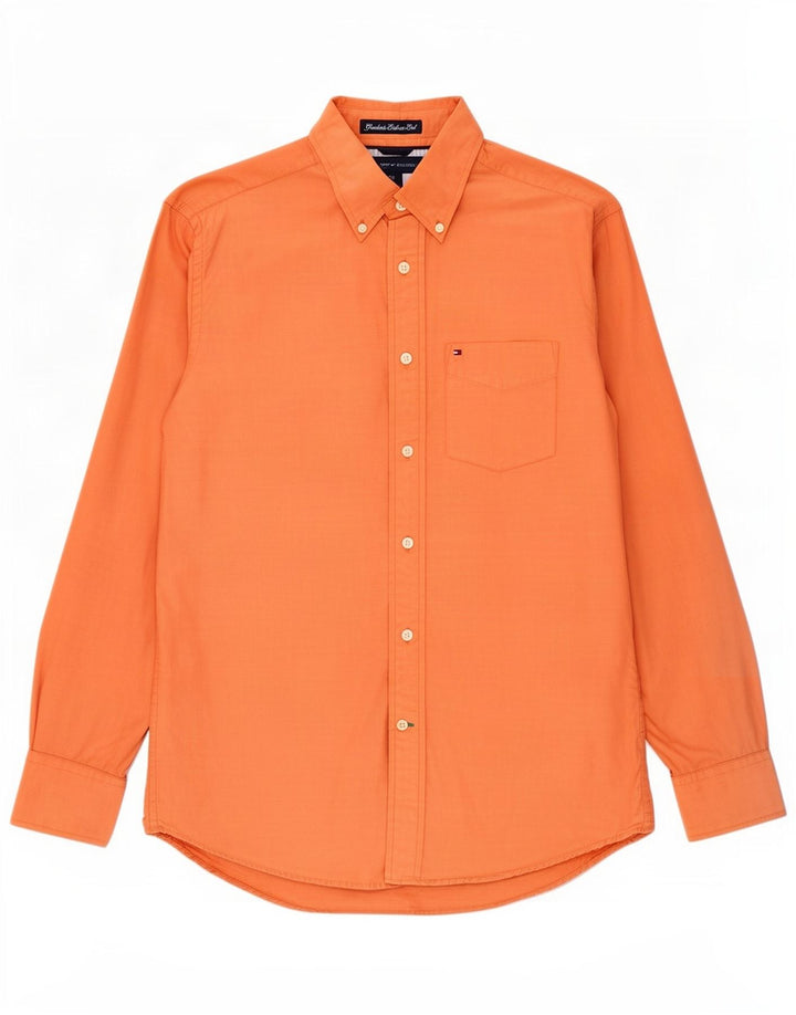 Koszula męska Tommy Hilfiger, mała, pomarańczowa, bawełniana