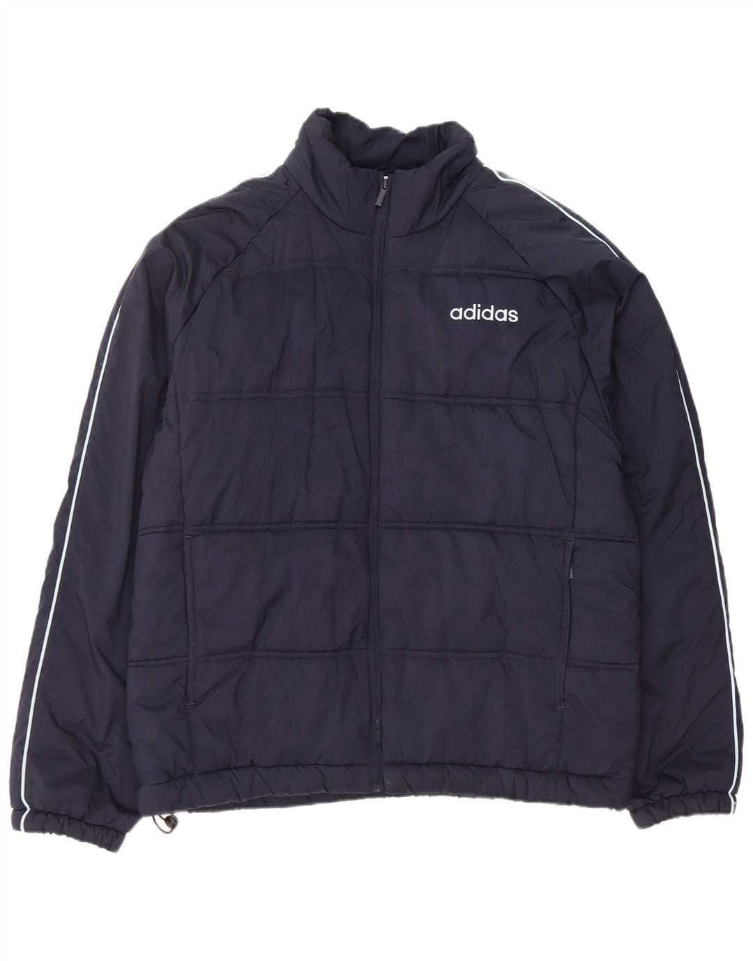 Męska ocieplana kurtka Adidas UK 42 XL granatowa, poliestrowa