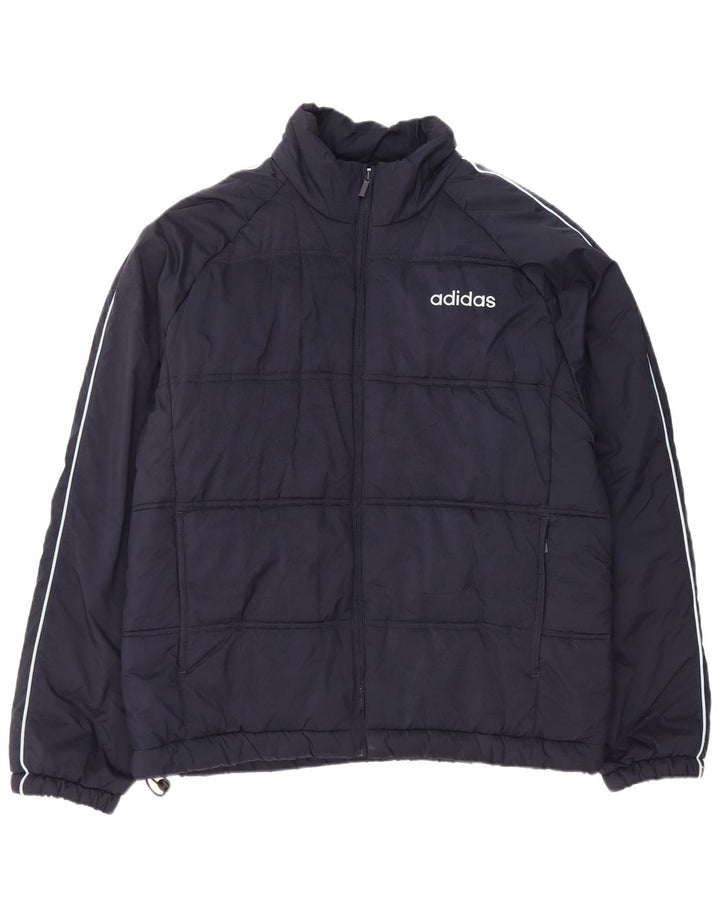 Męska ocieplana kurtka Adidas UK 42 XL granatowa, poliestrowa