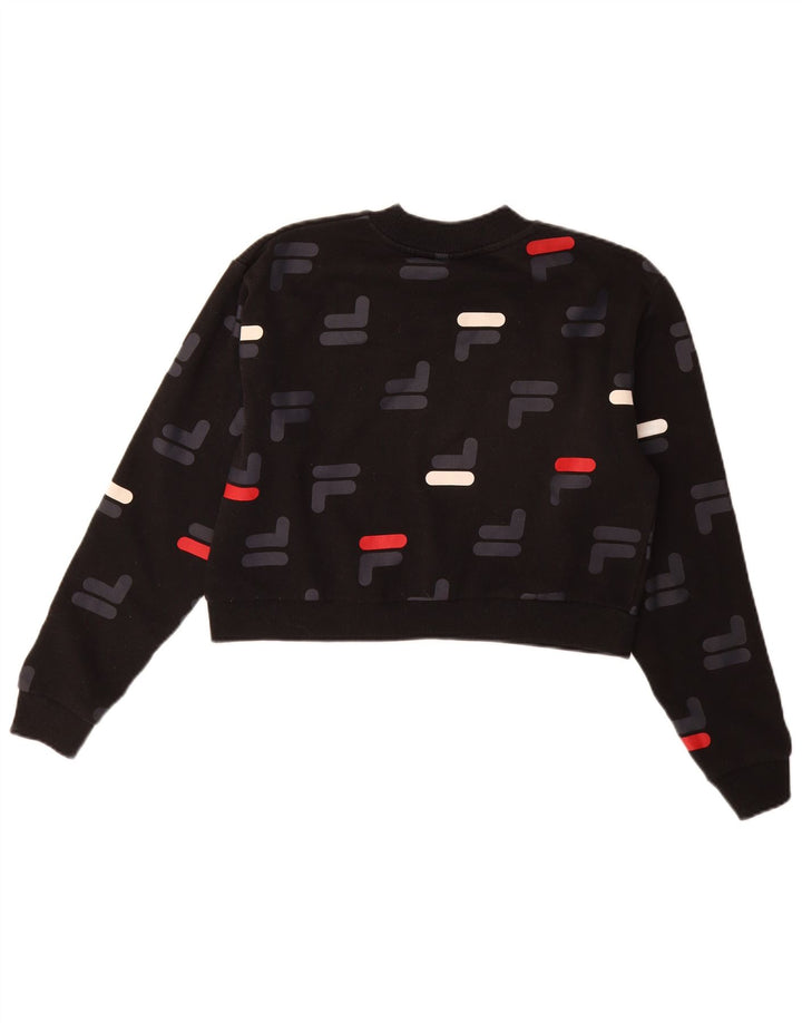 Bluza damska Fila Oversize z grafiką Crop Jumper UK 10 Small Black