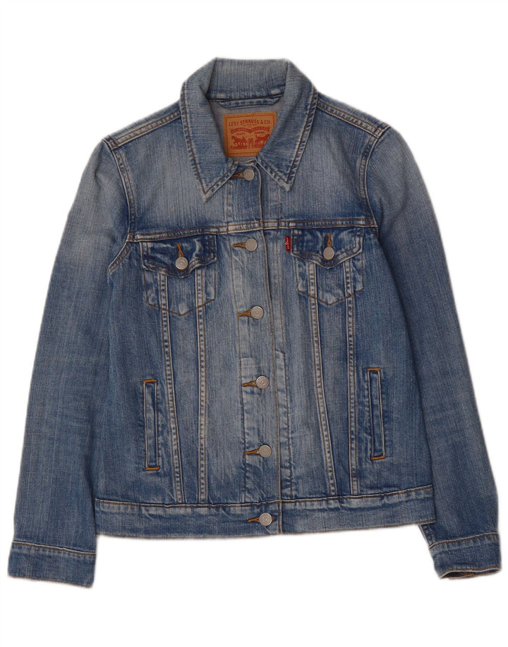 LEVI'S Womens Denim Jacket UK 10 Small Blue Cotton