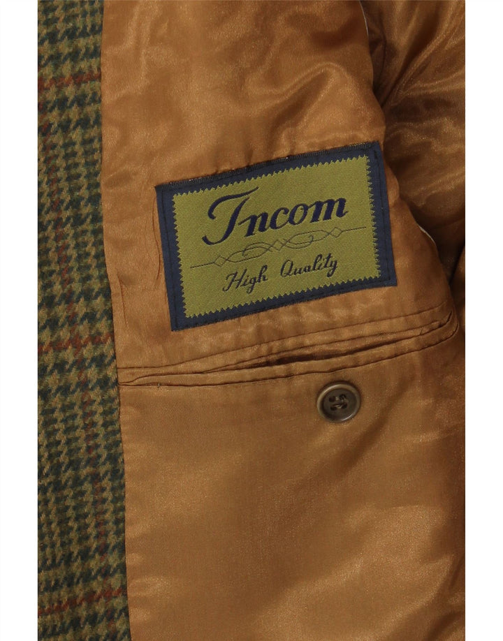 Męska marynarka zapinana na 2 guziki Incom UK 38 Medium Khaki w pepitkę