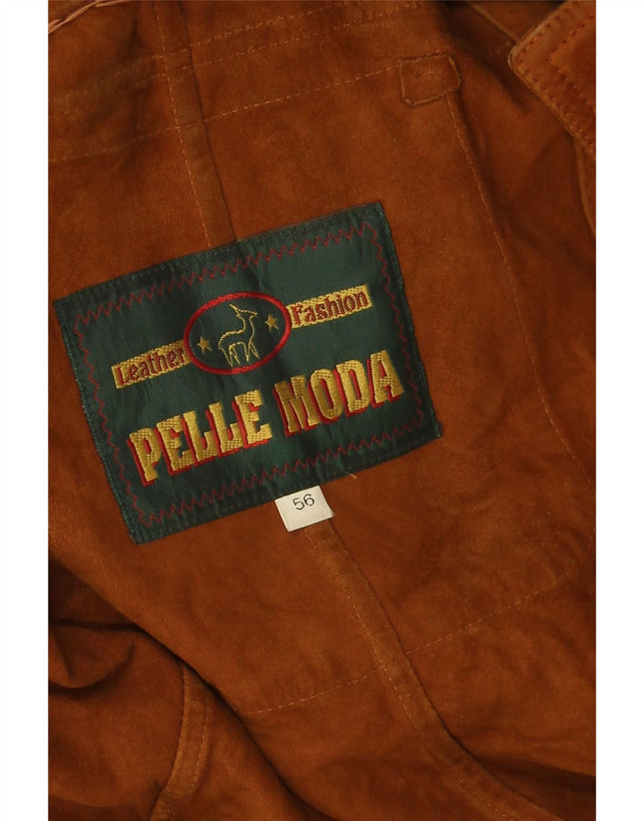 Pelle Moda Męska zamszowa kurtka IT 56 3XL Brązowa skóra