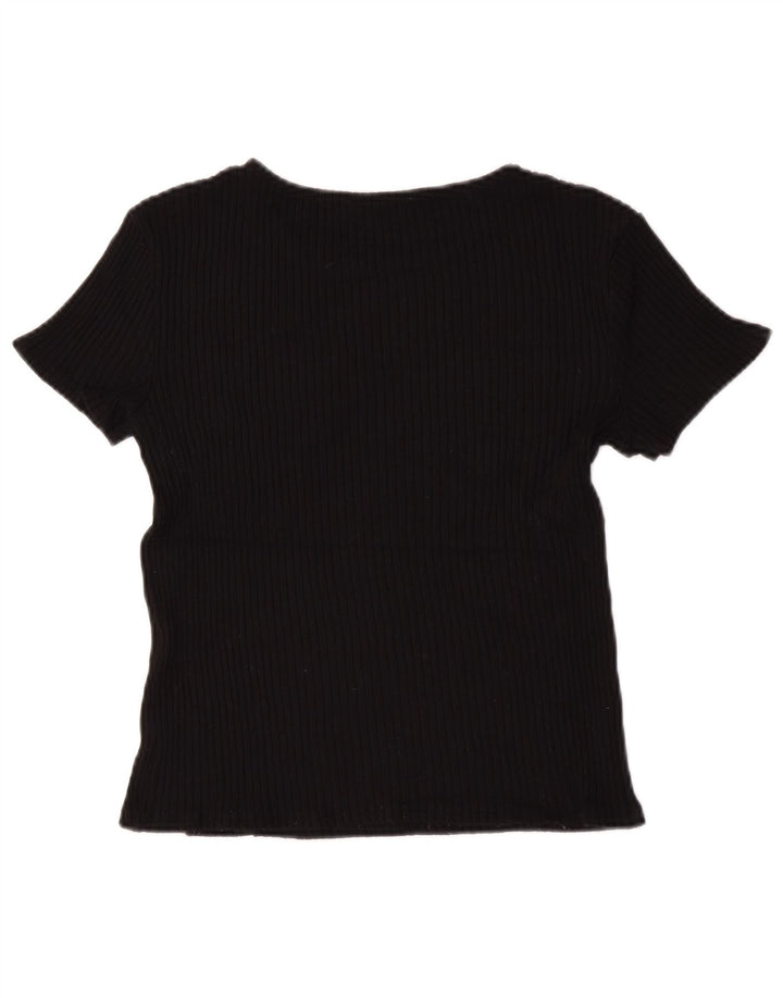 Damski T-shirt Zara Crop Top UK 12 Średni Czarny