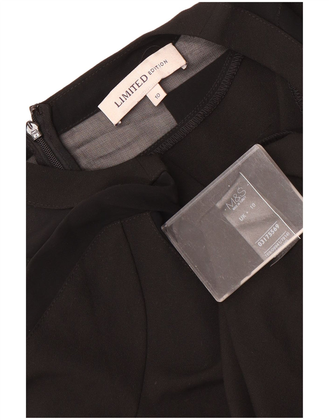 Marks & Spencer Damska sukienka typu shift z rękawem 3/4 UK 10, mała, czarna, z poliestru
