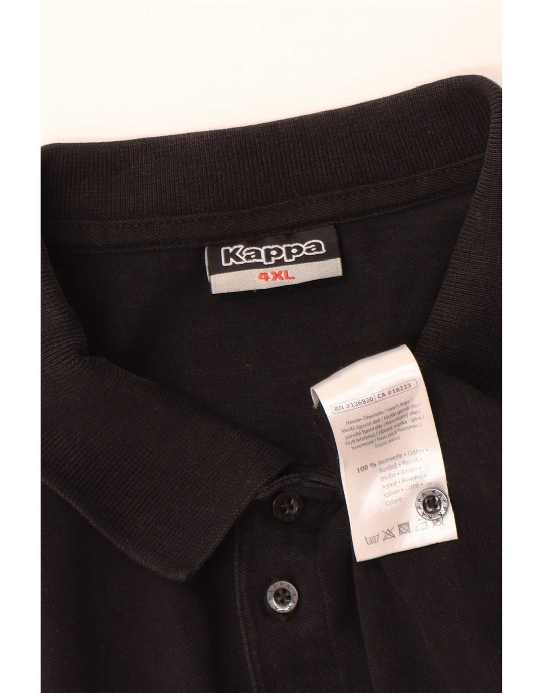 Męska koszulka polo Kappa 4XL, czarna, bawełniana