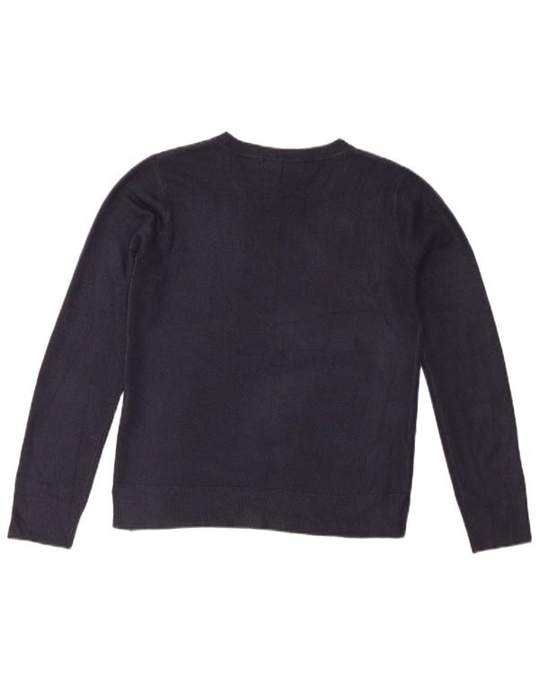 Sweter damski Marks & Spencer z okrągłym dekoltem, UK 10, mały, granatowy
