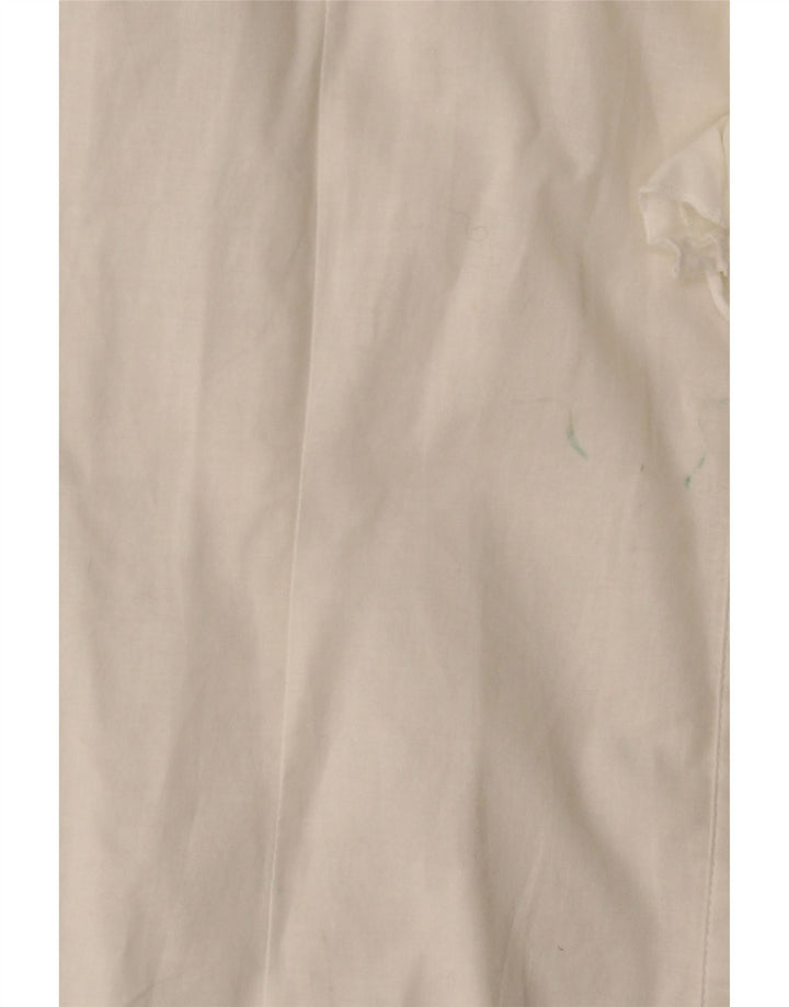 Koszula damska BENETTON z falbaną z przodu UK 14, duża w kolorze złamanej bieli