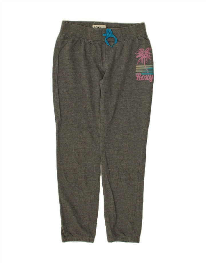 ROXY Girls Graphic Tracksuit Trousers Joggers 12-13 Years Medium Grey Vintage Roxy and Second-Hand Roxy from Messina Hembry 