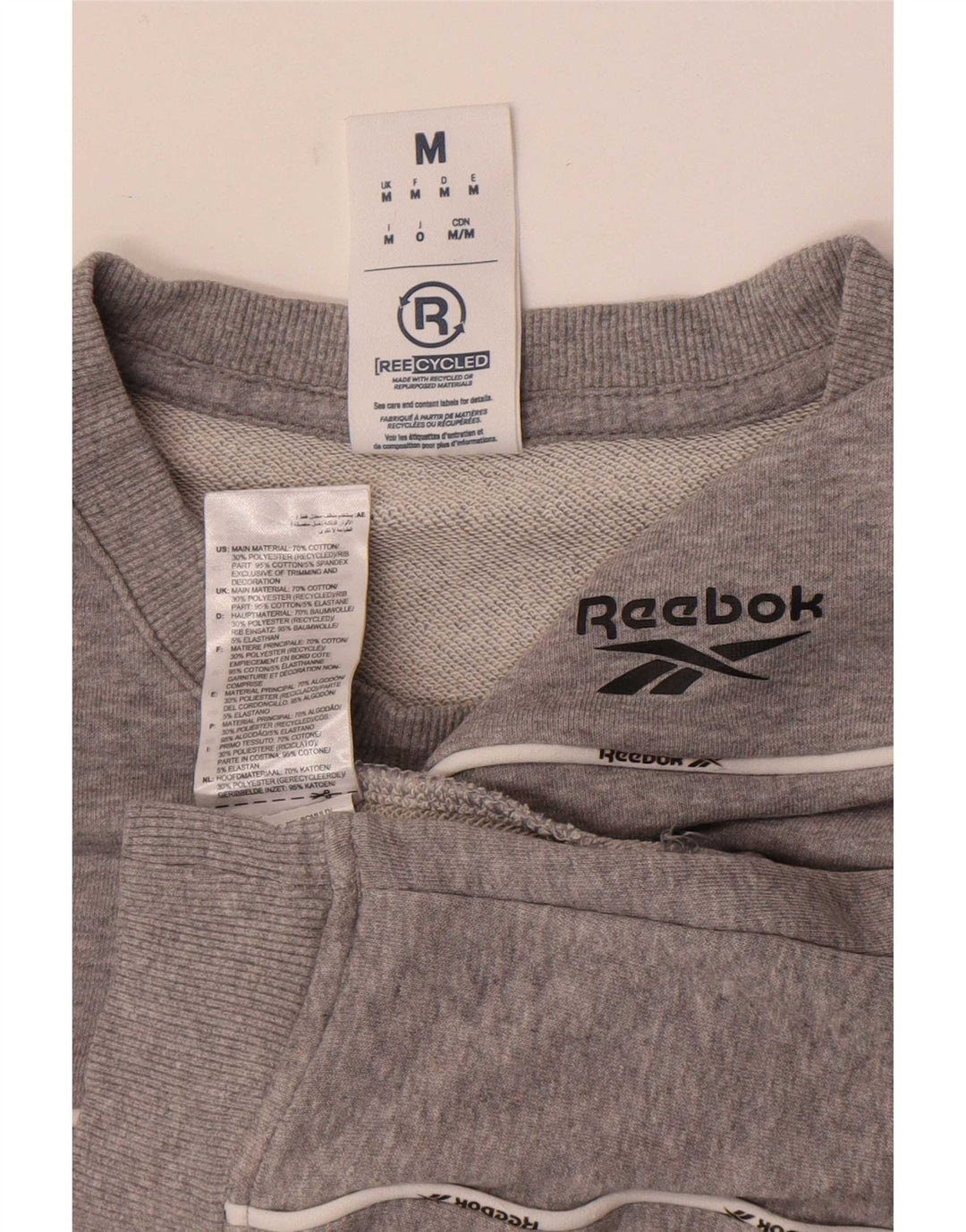 Męska bluza Reebok Sweter Średnioszary, bawełniany