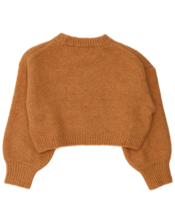 Damski sweter Zara z okrągłym dekoltem, UK 14, średni beżowy nylon