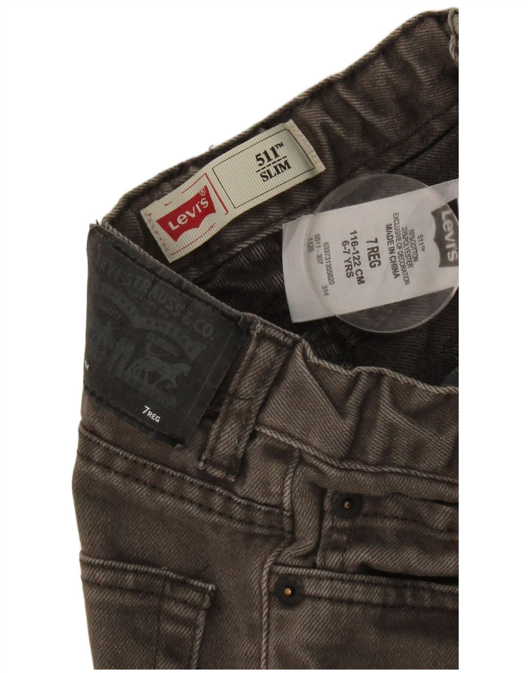 Levi's Boys 511 Slim Jeans 6-7 lat W20 L20 Zielona bawełna