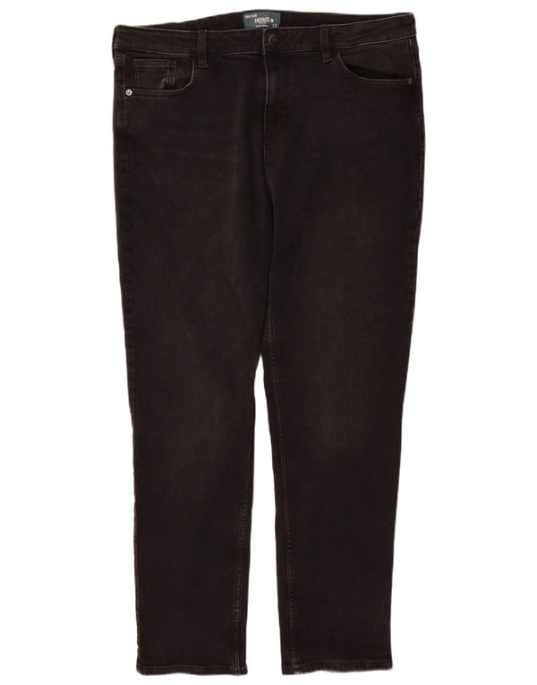 Damskie dżinsy Fat Face Sway Slim UK 18 XL W38 L30 Czarna bawełna