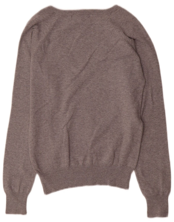 Sweter damski Zara z dekoltem w kształcie litery V, UK 10, mały, szary, bawełniany