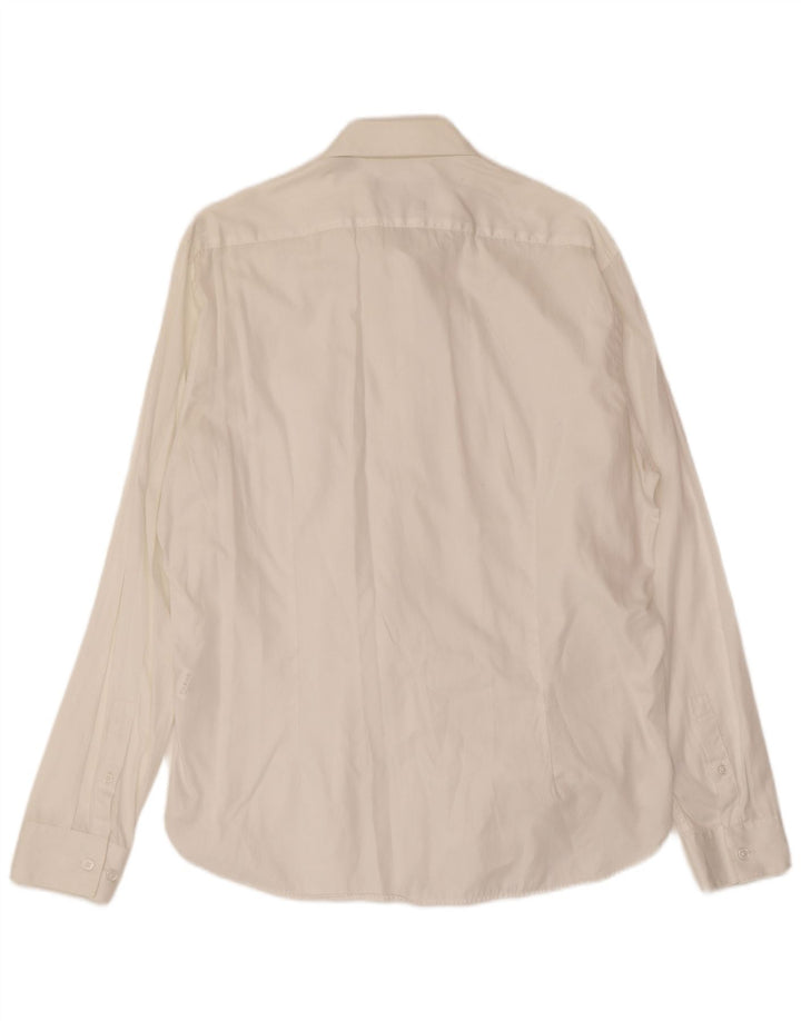 Koszula męska slim fit Dkny, średnia biała bawełna