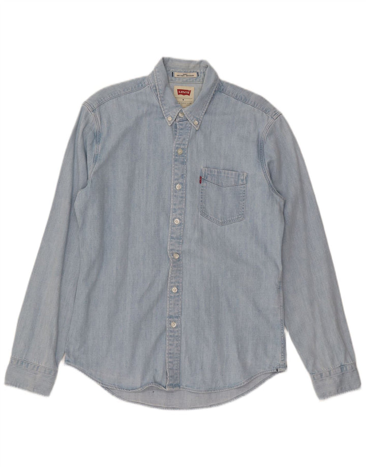 Męska koszula dżinsowa LEVI'S slim fit, średnioniebieska, bawełniana