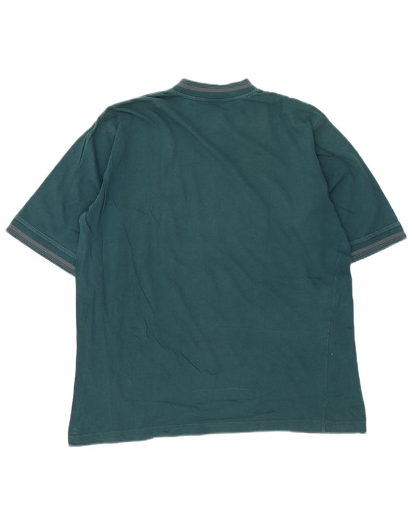 Adidas Męski T-shirt Top Duży Zielony Bawełniany Paski