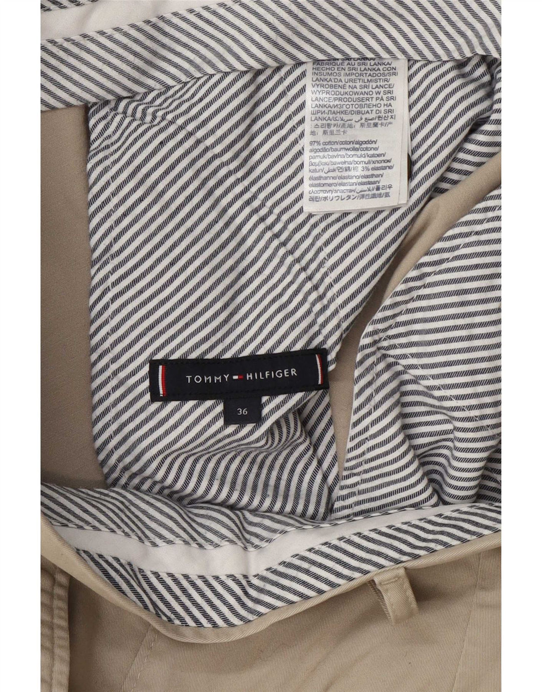 Męskie spodenki Chino Tommy Hilfiger W36, duże, beżowe, bawełniane