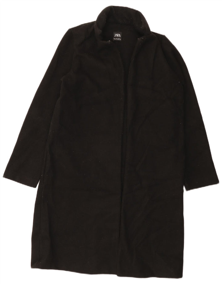 Otwarty płaszcz damski Zara UK 14, średni czarny poliester