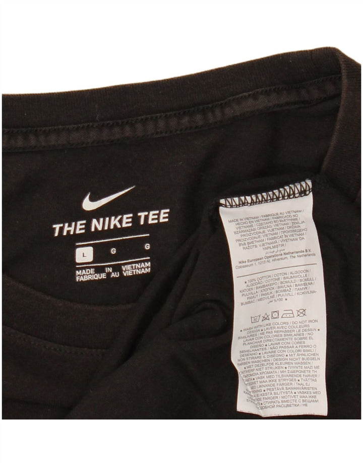Męski T-shirt z grafiką NIKE, duży, czarny, bawełniany