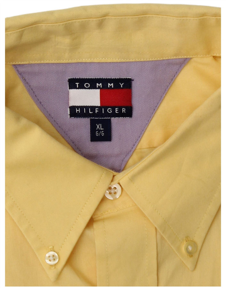 Męska koszula z krótkim rękawem TOMMY HILFIGER XL w kolorze żółtym