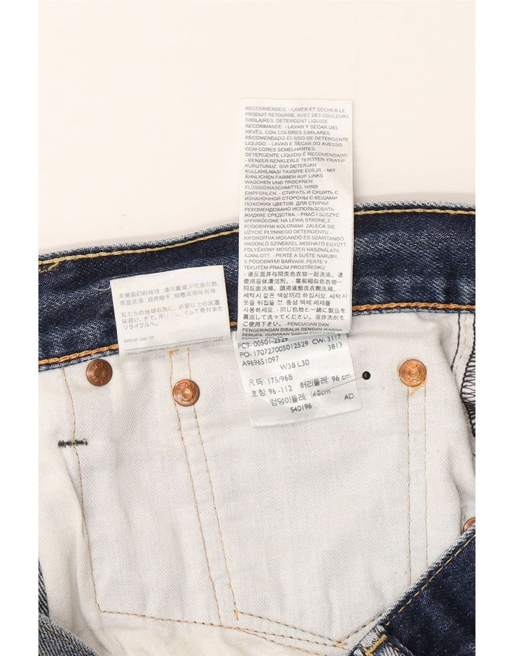 Męskie dżinsy Levi's 501 Straight W38 L30 Granatowa bawełna