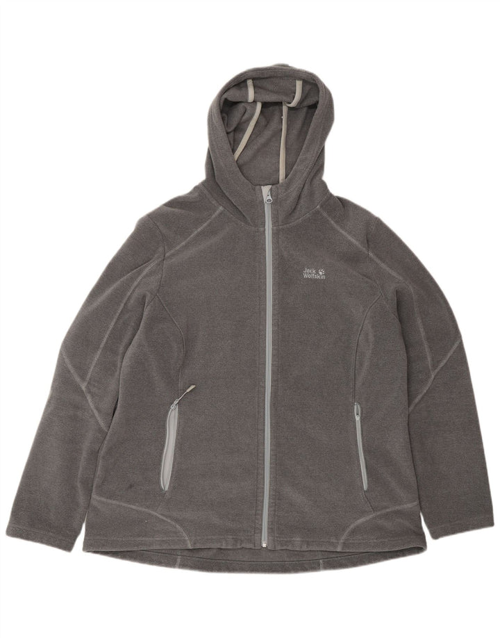 JACK WOLFSKIN Womens Zip Hoodie Sweater UK 20 2XL Grey Polyester