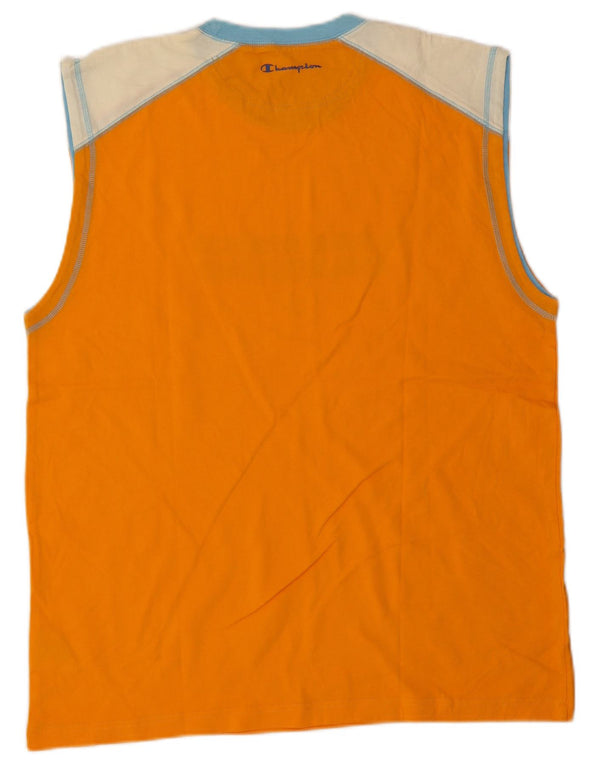 Męska kamizelka Champion Graphic Top 2XL Pomarańczowa, bawełniana z blokami kolorów