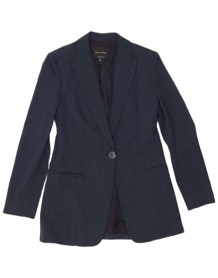 Marynarka damska Massimo Dutti zapinana na 1 guzik EU 36 XS Granatowa wiskoza
