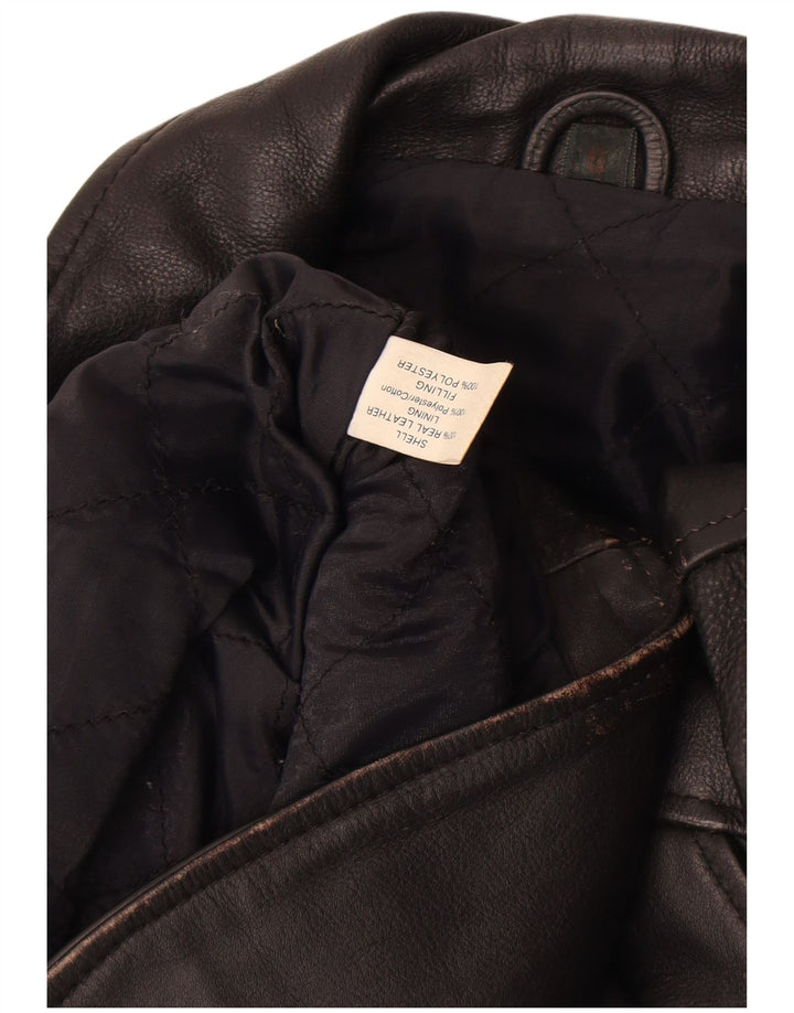 Vintage męska skórzana kurtka motocyklowa UK 36 mała czarna skóra