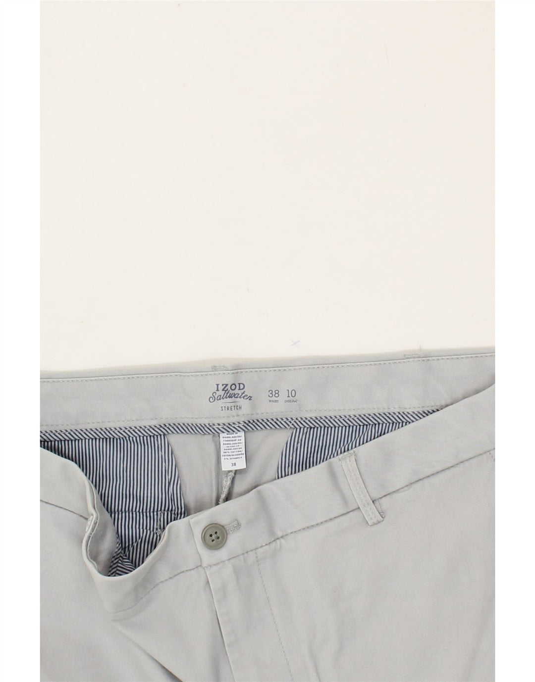 IZOD Mens Chino Shorts W38 XL Grey Cotton Vintage Izod and Second-Hand Izod from Messina Hembry 