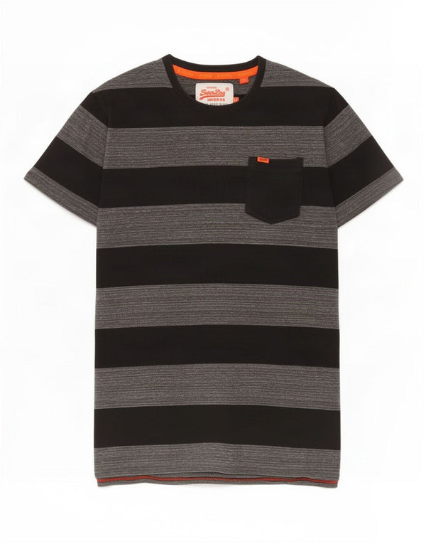T-shirt męski Superdry Średnio szary, bawełniany w paski
