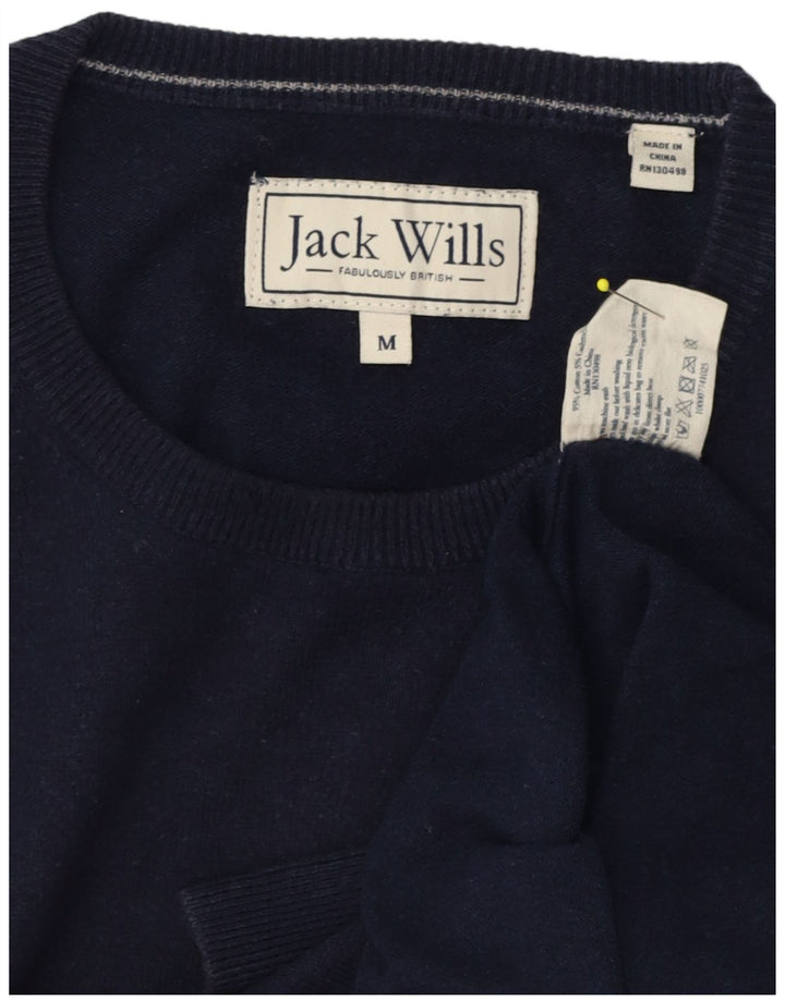 Jack Wills Męski sweter z okrągłym dekoltem, średni granatowy, bawełniany