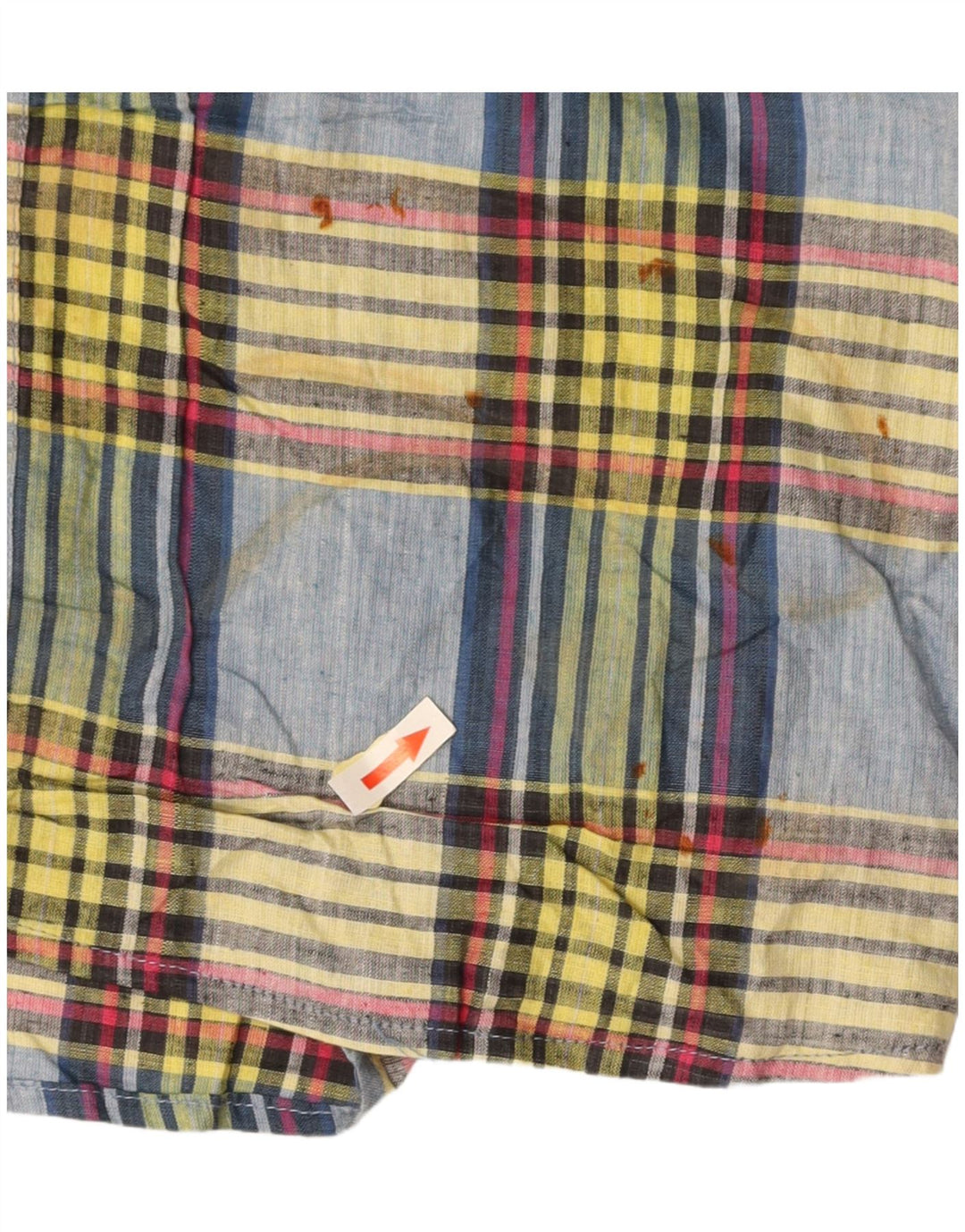 Koszula męska z krótkim rękawem BASIC, średnia, wielokolorowa, bawełniana w kratę