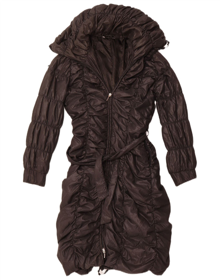 Damski płaszcz ocieplany Stefanel IT 42, średni czarny poliester