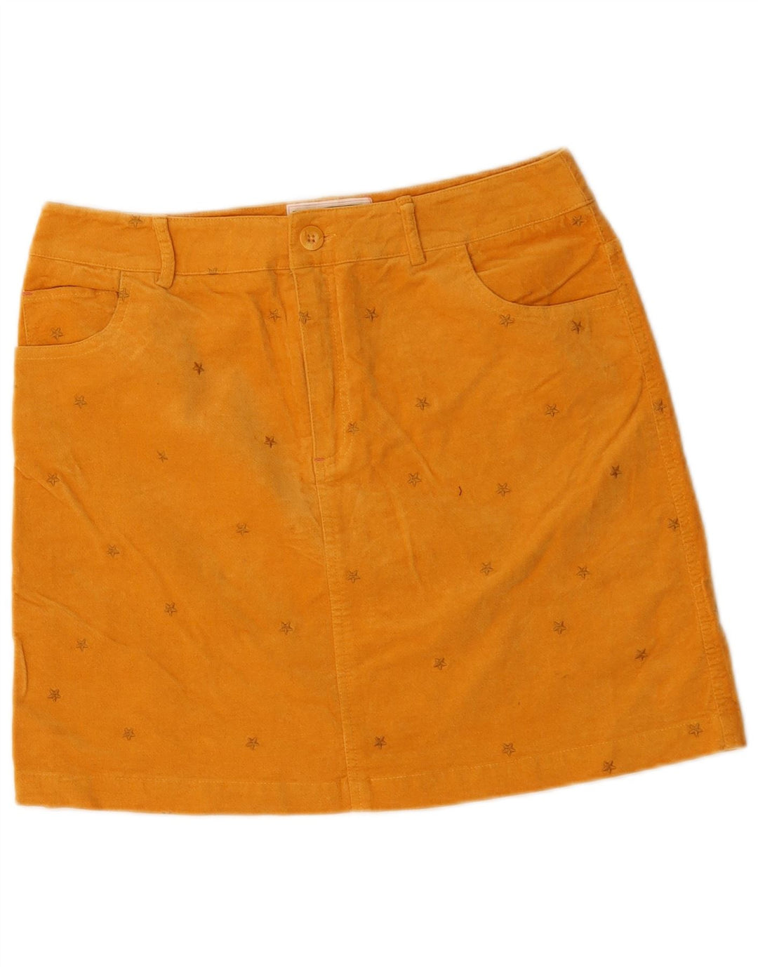 Damska spódniczka mini White Stuff z abstrakcyjnym wzorem UK 10 Small W30 Żółta