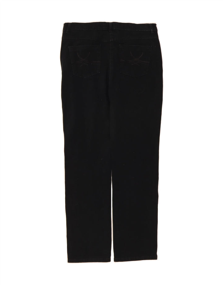 MARKS & SPENCER Womens Casual Trousers UK 12 Medium W32 L30 Navy Blue Vintage Marks & Spencer and Second-Hand Marks & Spencer from Messina Hembry 