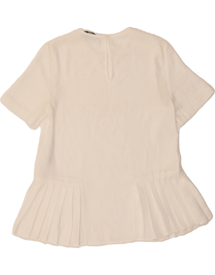 ZARA Womens Blouse Top UK 6 XS White Polyester Vintage Zara and Second-Hand Zara from Messina Hembry 