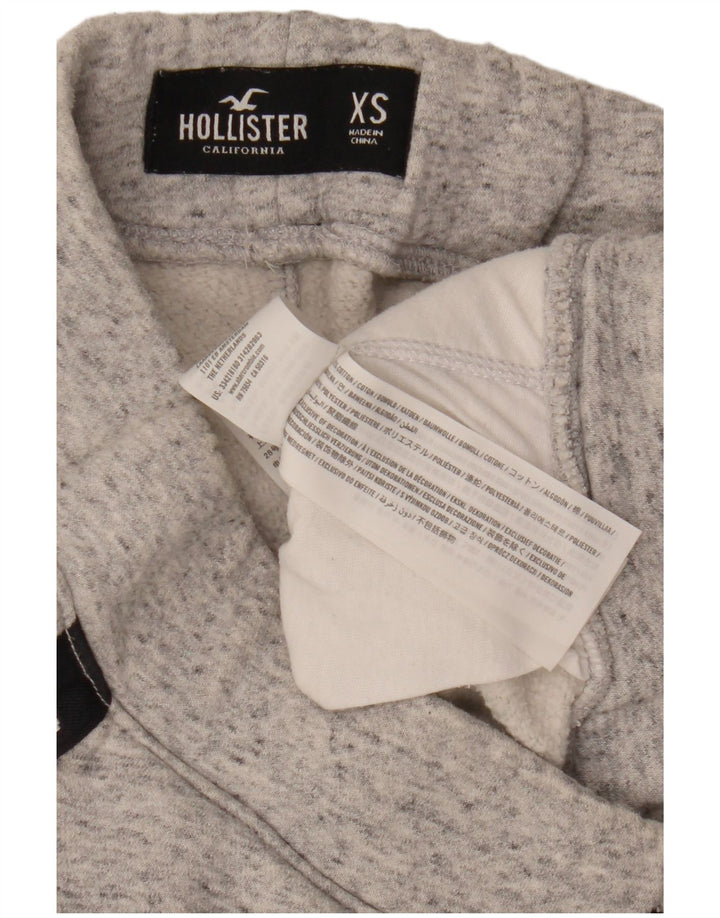 Męskie spodnie dresowe HOLLISTER z grafiką, joggery XS, szara bawełna w plamki