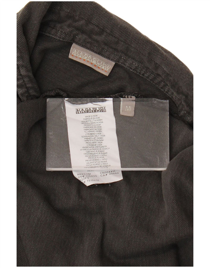 Męska koszulka polo z długim rękawem NAPAPIJRI, średnioszara, bawełniana