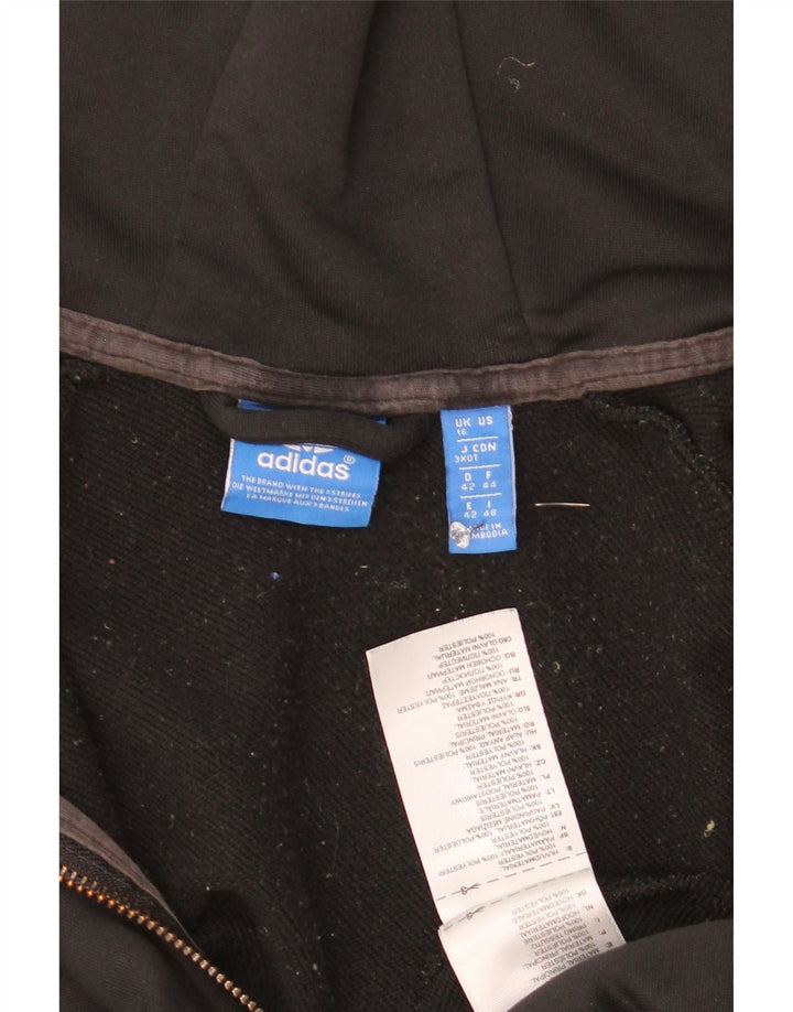 Damski sweter Adidas z zamkiem błyskawicznym, rozmiar 16, czarny poliester