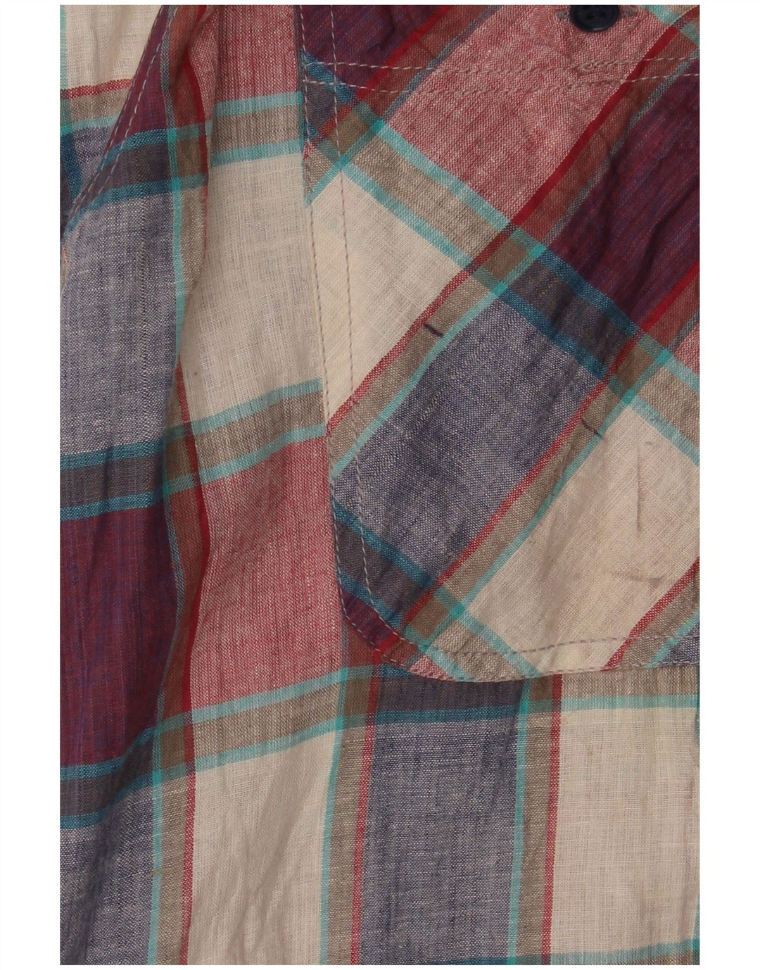 Koszula męska z krótkim rękawem w stylu vintage, duża, wielobarwna, bawełniana krata