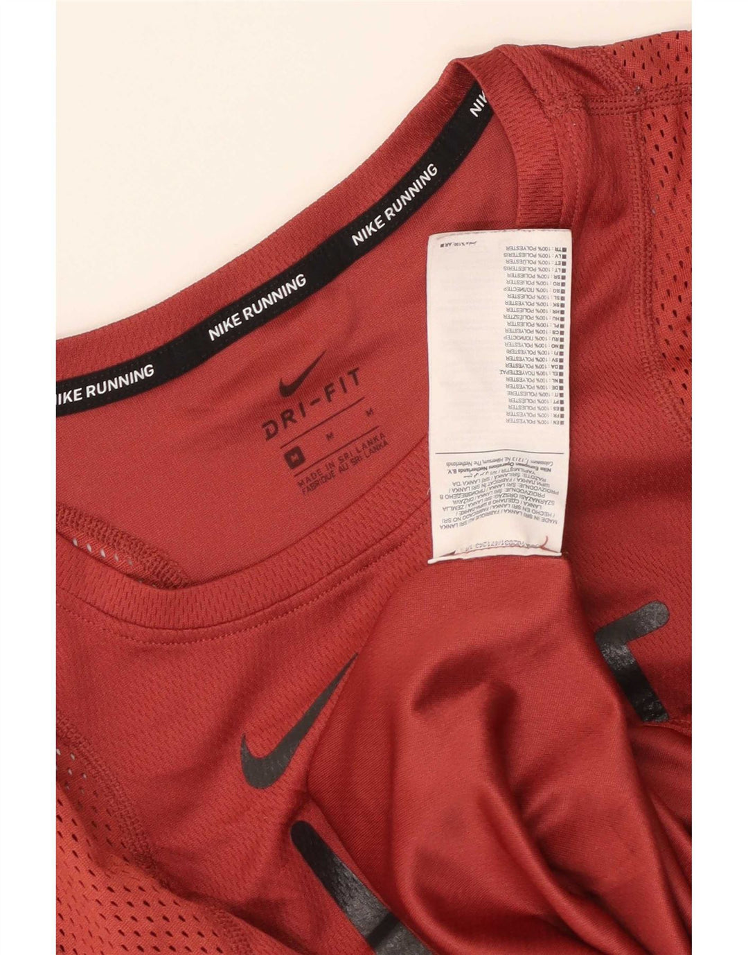 Damska koszulka Nike Dri Fit do biegania z grafiką Top UK 12, średni czerwony poliester