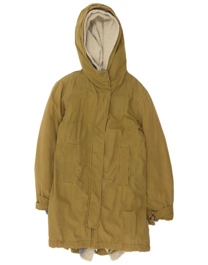 Vintage damska kurtka Sherpa Parka z kapturem, EU 40, średnia bawełna khaki