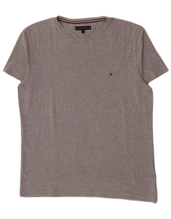 T-shirt męski Tommy Hilfiger, duży, szary, bawełniany