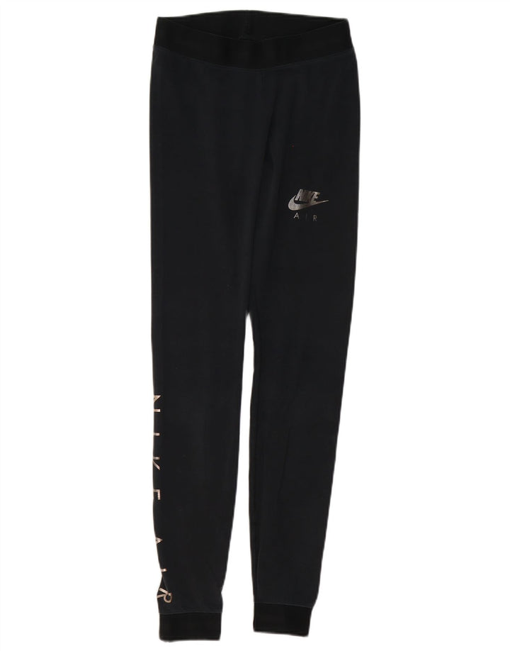 Damskie legginsy Nike Graphic UK 10, małe, czarne, z blokami kolorów