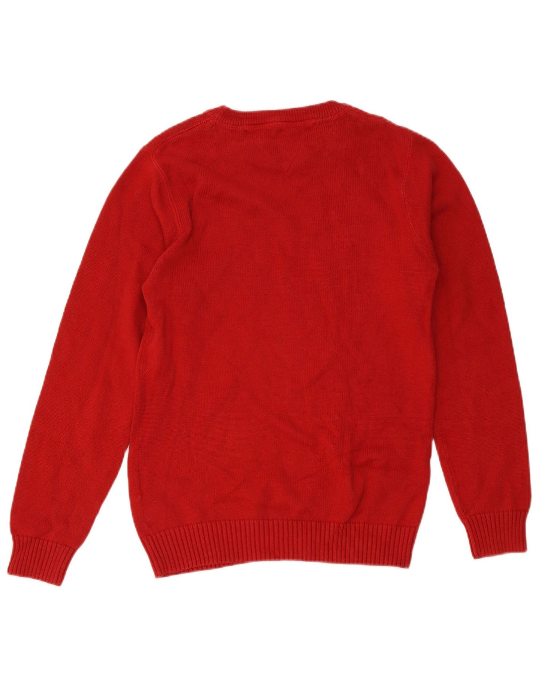Męski sweter z okrągłym dekoltem Tommy Hilfiger, mały, czerwony, bawełniany